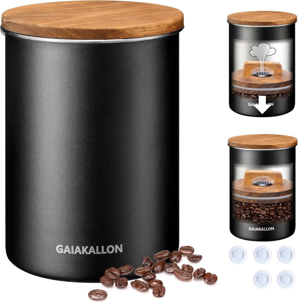GAIAKALLON Vacuum Coffee Canister product photo